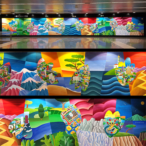 S’inaugura el mural homenatge al personal sanitari a l’estació Guinardó / Hospital de Sant Pau