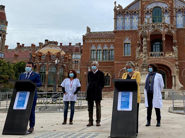 El vicepresident Pere Aragonès i la consellera Alba Vergés visiten els cribratges de COVID-19 a Sant Pau