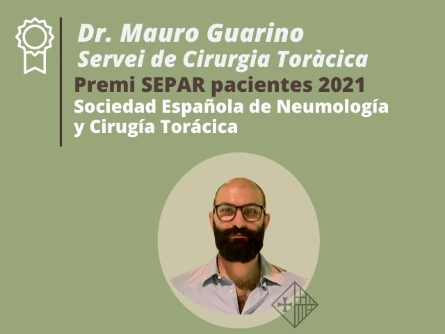 El Dr. Gaurino rep el premi “SEPAR pacients 2021”