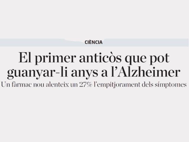 Sant Pau participa en un estudi multicèntric per comprovar l'efectivitat d'un fàrmac contra l'Alzheimer