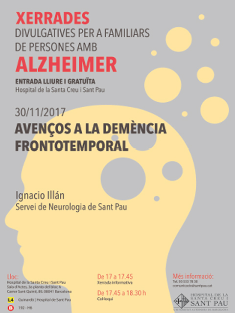 Xerrades divulgatives per a familiars de persones amb Alzheimer