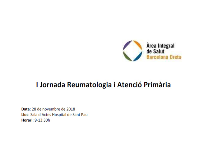 I Jornada Reumatologia i Atenció Primària