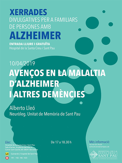 Tornen les Xerrades divulgatives per a familiars de persones amb Alzheimer