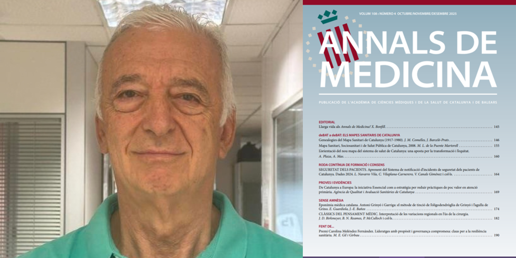El Dr. Xavier Bonfill, nomenat director emèrit d’Annals de Medicina
