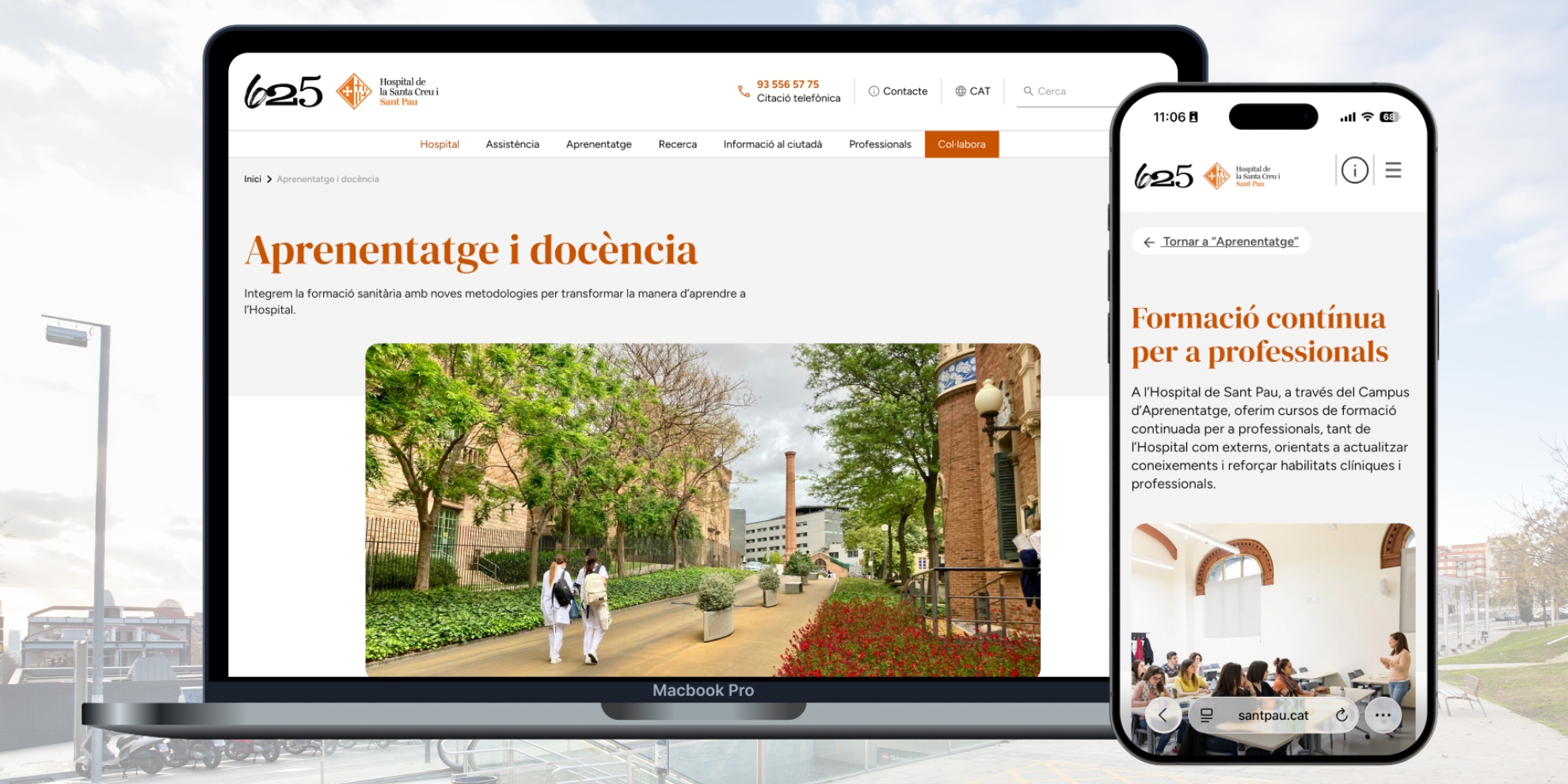 El Campus d’Aprenentatge estrena nou espai al web de l'Hospital de Sant Pau