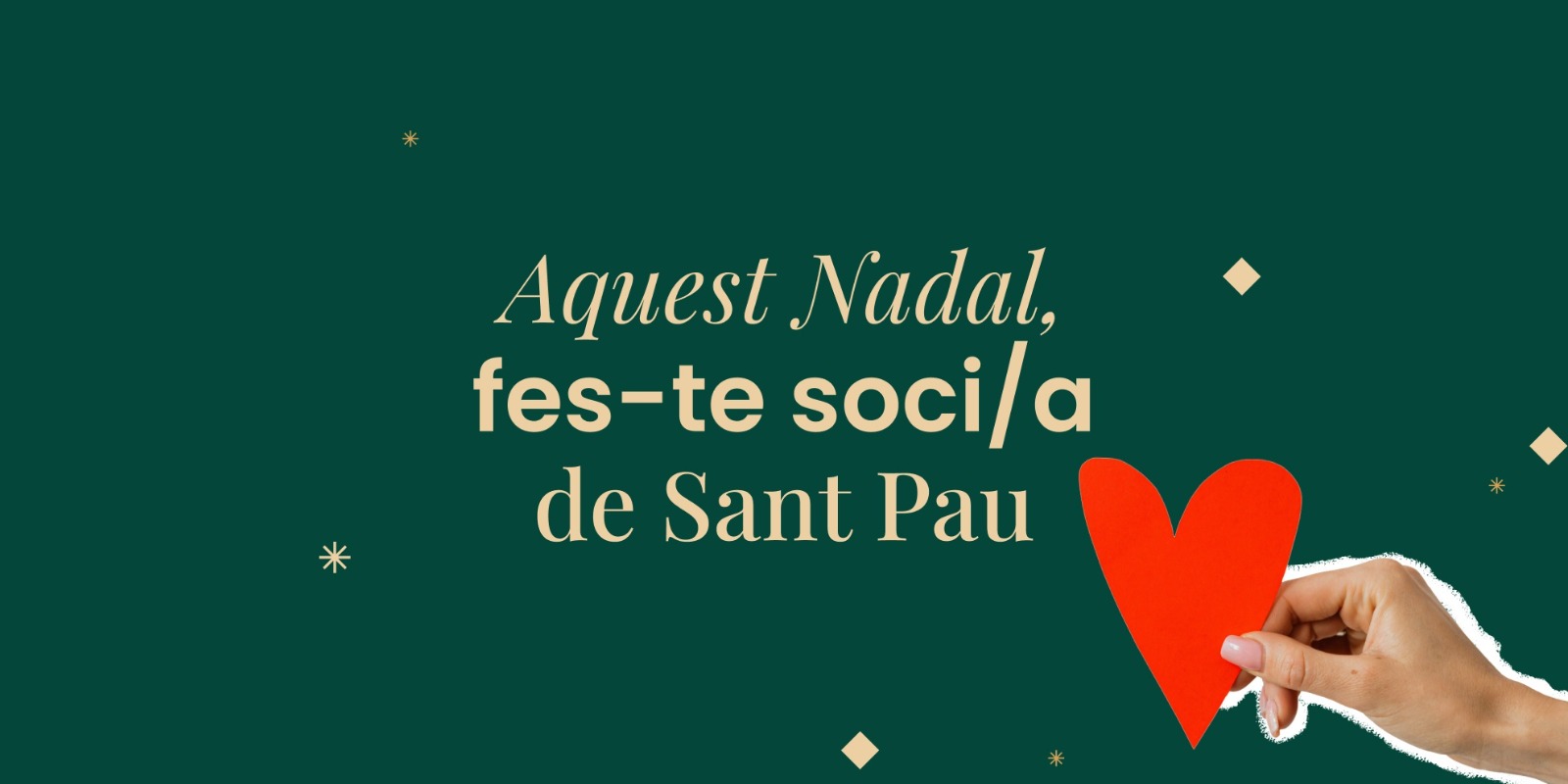Aquest Nadal, els petits gestos poden generar grans canvis: fes-te soci de Sant Pau