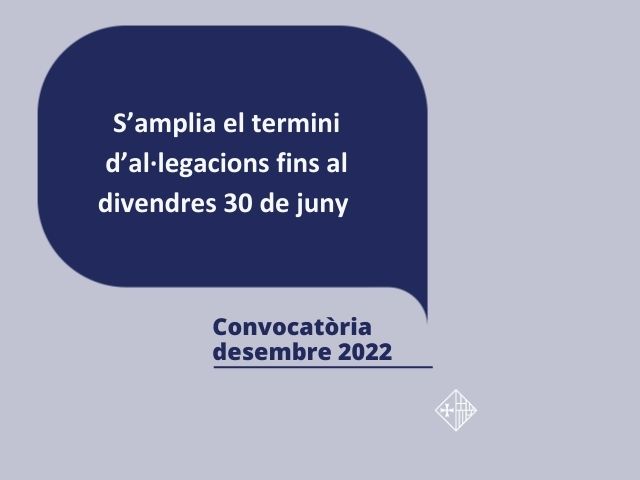 S’amplia el termini d’al·legacions fins al divendres 30 de juny