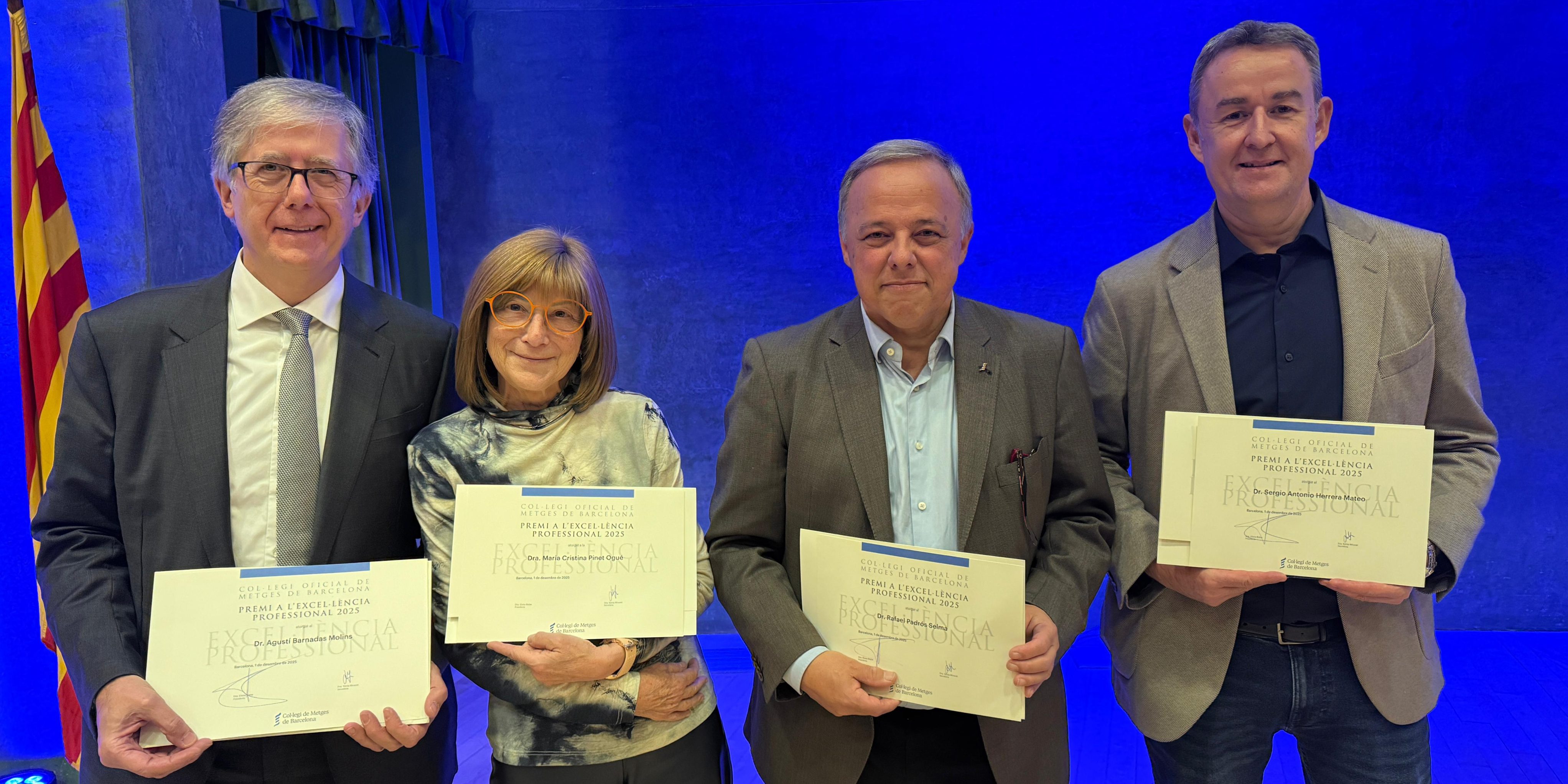 Quatre professionals de Sant Pau, Premis a l’Excel·lència Professional del COMB 2025